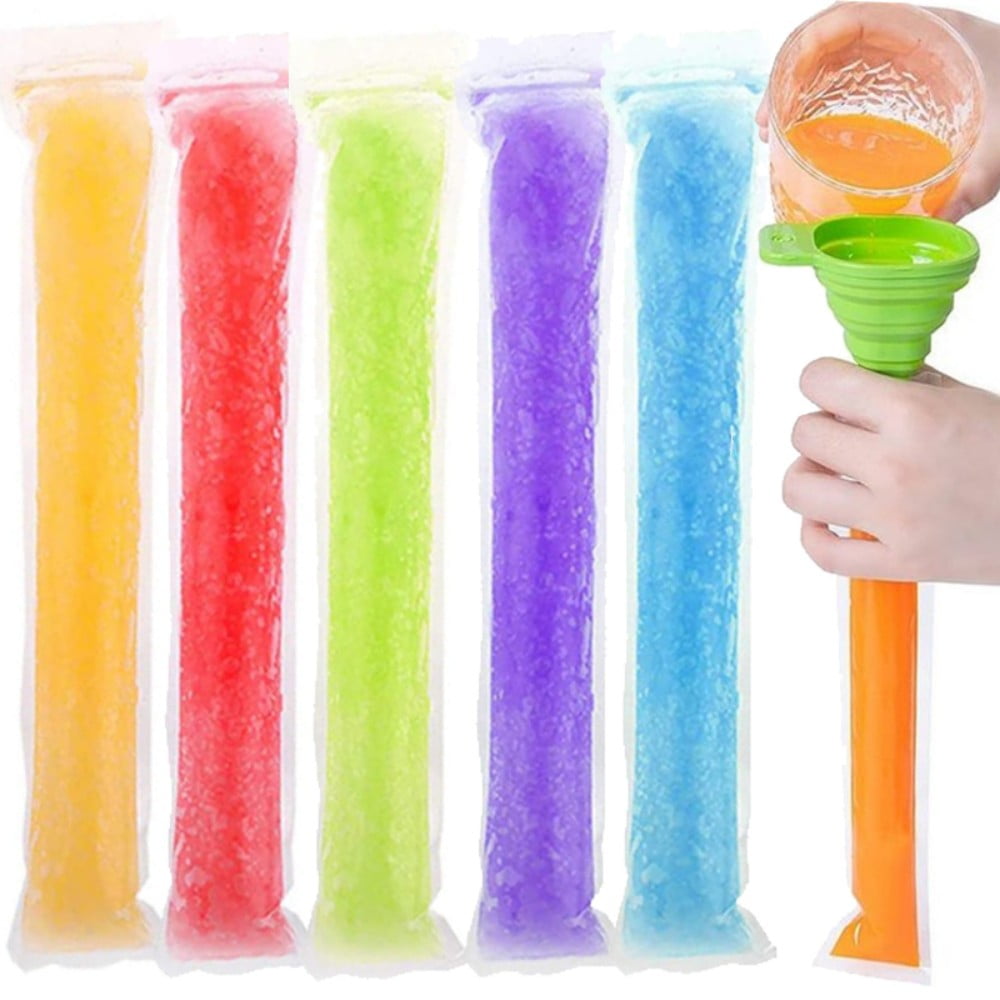 Trianu Popsicle Bags 100Pcs Disposable Ice Pop Bags DIY Popsicle