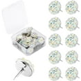 thumbnail image 1 of Trianu Push Pins Set of 30, White Shiny Diamond Push Pins Glitter Rhinestone Decorative Thumb Tacks for Wall Hangings, Bulletin Board, Maps and Office Wall, 1 of 6
