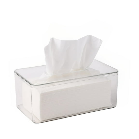 Trianu Transparent Dryer Sheet Holder, Dryer Sheet Container for Laundry Room, Clear Wipes Dispenser Holder Rectangle for Car, Office, and Home (Small)