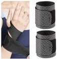 thumbnail image 1 of Trianu Ultra Thin Wrist Brace for Carpal Tunnel, 2Pcs Adjustable Breathable Wrist Support Wraps for Tennis, Work and Pain Relief (Black), 1 of 7