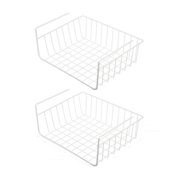 Trianu Under Shelf Storage Basket, 10.82*9.84*5.11 inch Cabinet Storage Bins, 2 Pack, White