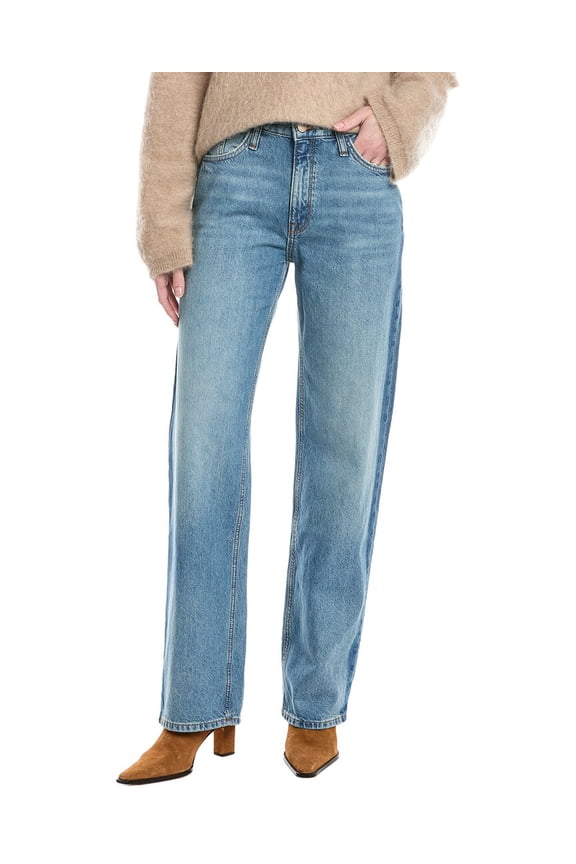 womens Birkin Mid-Rise Shadow Indigo Straight Jean, 26, Blue