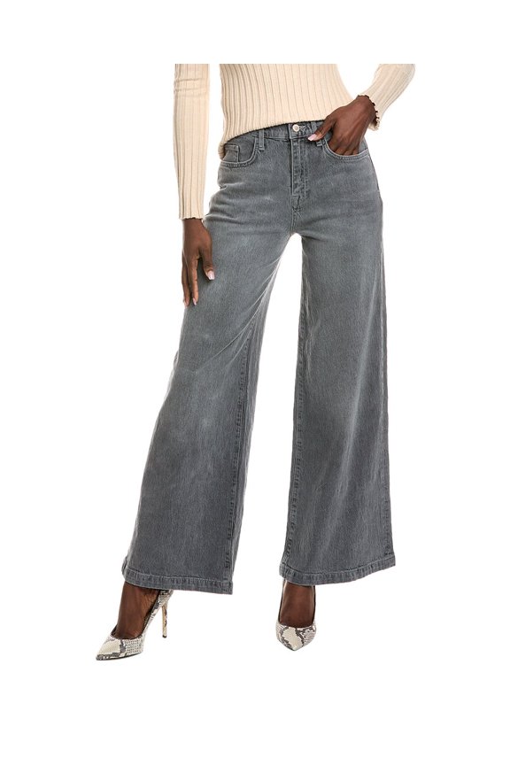 womens Fonda Tempesta Grey High-Rise Wide Leg Jean, 28, Grey