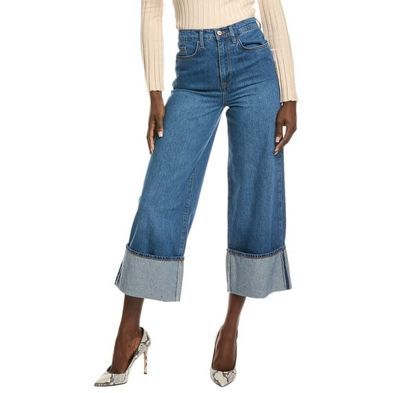 Triarchy womens Rose True Medium Indigo High-Rise Cropped Wide Leg Jean, 30,