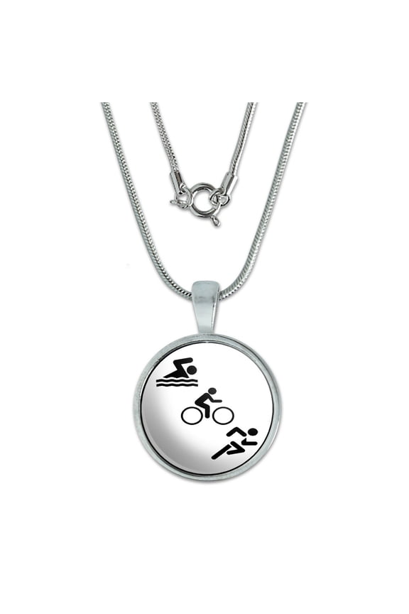 Triathlete Swim Bike Run - Triathlon Small Pendant
