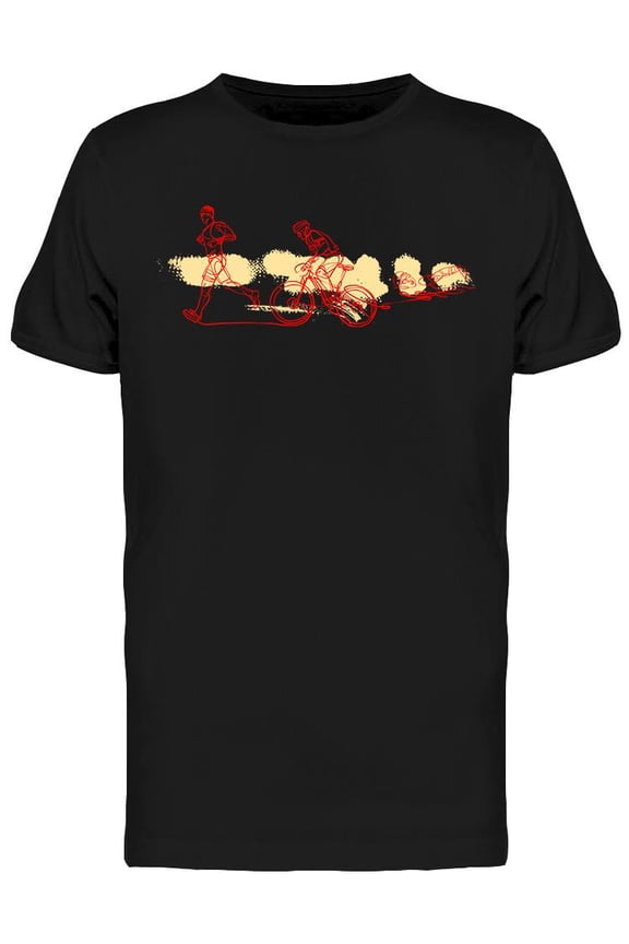 Triathlon Athletes Design T-Shirt Men -Image by Shutterstock, Male Large