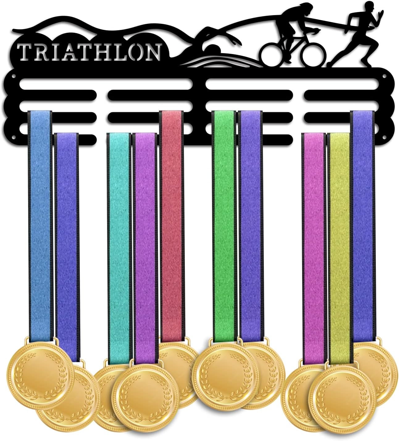 Triathlon Hanger Display Medal Holder Display Hanger Metal Medal Rack ...