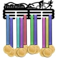 thumbnail image 1 of Triathlon Hanger Display Medal Holder Display Hanger Metal Medal Rack Frame Sport Awards Ribbon Holder Personalized Wall Mount Tiered Award Rack for Over 60 Medals Athletes Men, 1 of 9