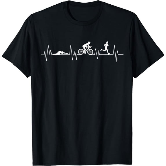 t-shirtTriathlon Heartbeat Swim Bike Run Triathlete Sport Athlete T-Shirt mens t shirt,black,women,funny,misfits,men,journey