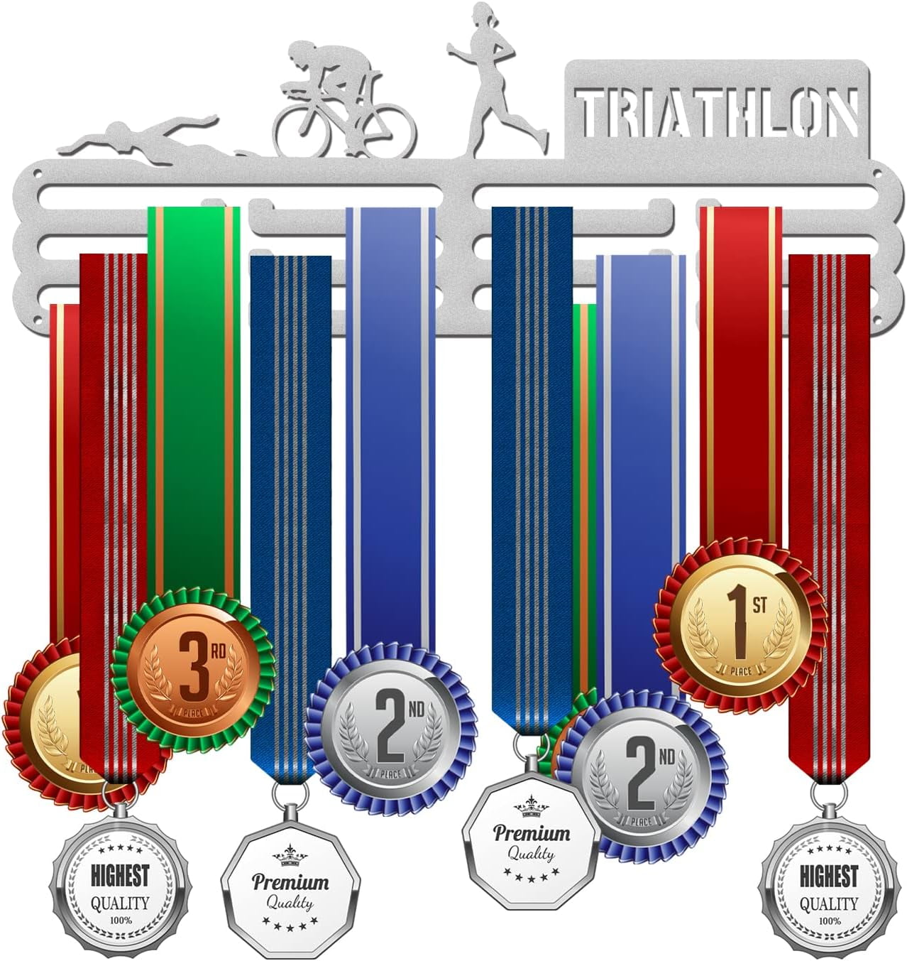 Triathlon Medal Holder Display Hanger Rack Frame for Sport Race Womans ...