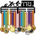 thumbnail image 1 of Triathlon Medal Holder Display Hanger Rack Frame Swim Bike Run Medals Hanger Sports Medal Hook Storage Organizer Hanging Bars for DIY Over 60 Medals Display, 1 of 6