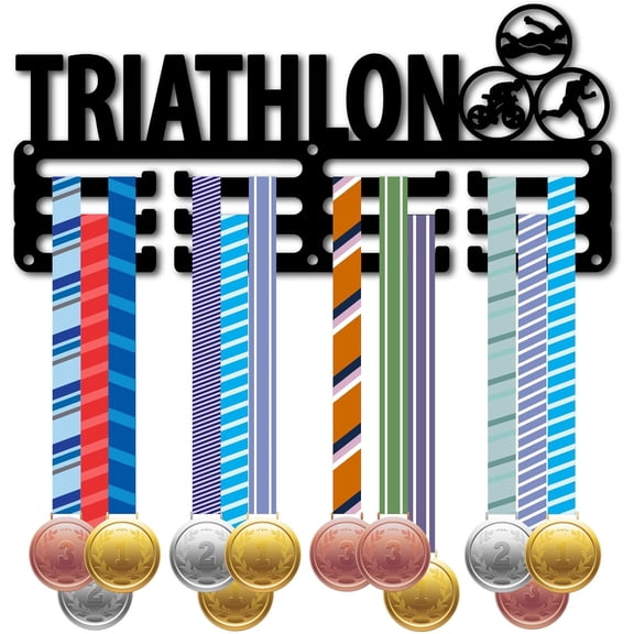 Triathlon Medal Holder Display Running Awards Hanger Swimming Bike Riding Sports Competition Small Iron Medal Rack