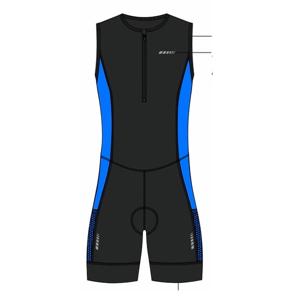 Qualidyne Men's Sleeveless Triathlon Suit,One-Piece Padded Trisuit for Swim Bike Run with 2 Mesh Pockets