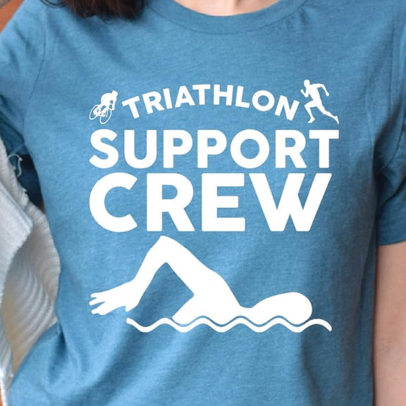 Triathlon Support Crew Shirt Race Day Triathlete Family T Shirt Swim Bike Run Supporter Te