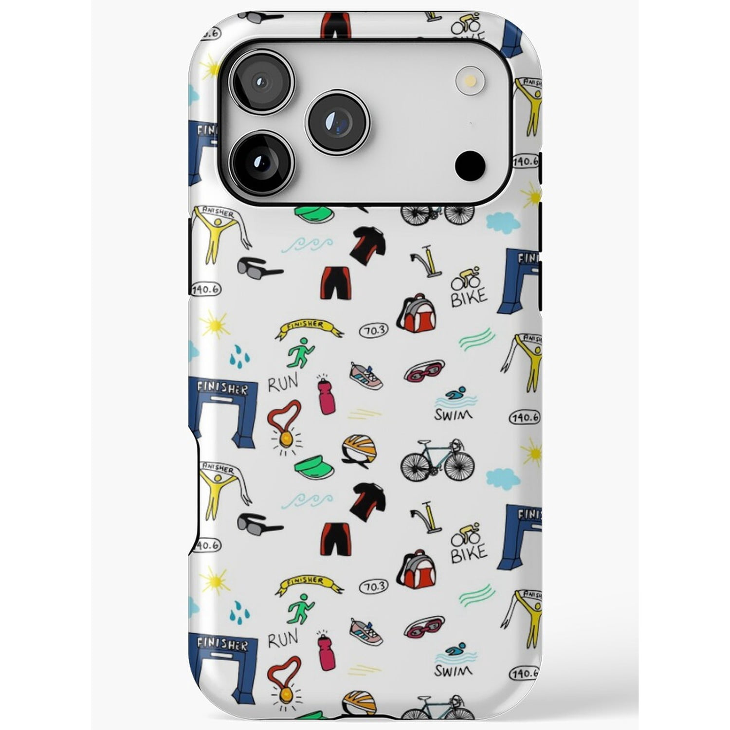Triathlon Swim Bike Run Icon Tough Case for Apple iPhone, Polycarbonate ...