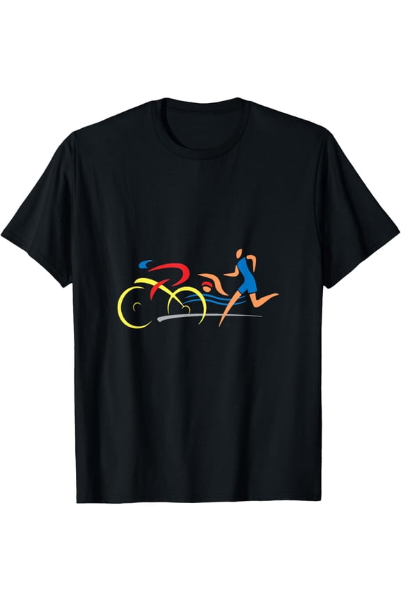 Triathlon T-Shirt Sports Cycling Swimming Running Biking Tee men and women can wear, black, white, gifts