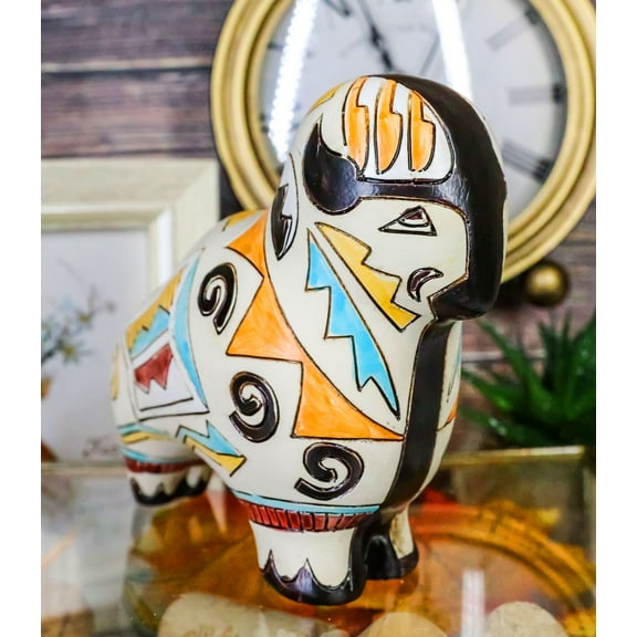 Tribal American Aztec Hopi Indian Style Buffalo Bison Totem Spirit Figurine