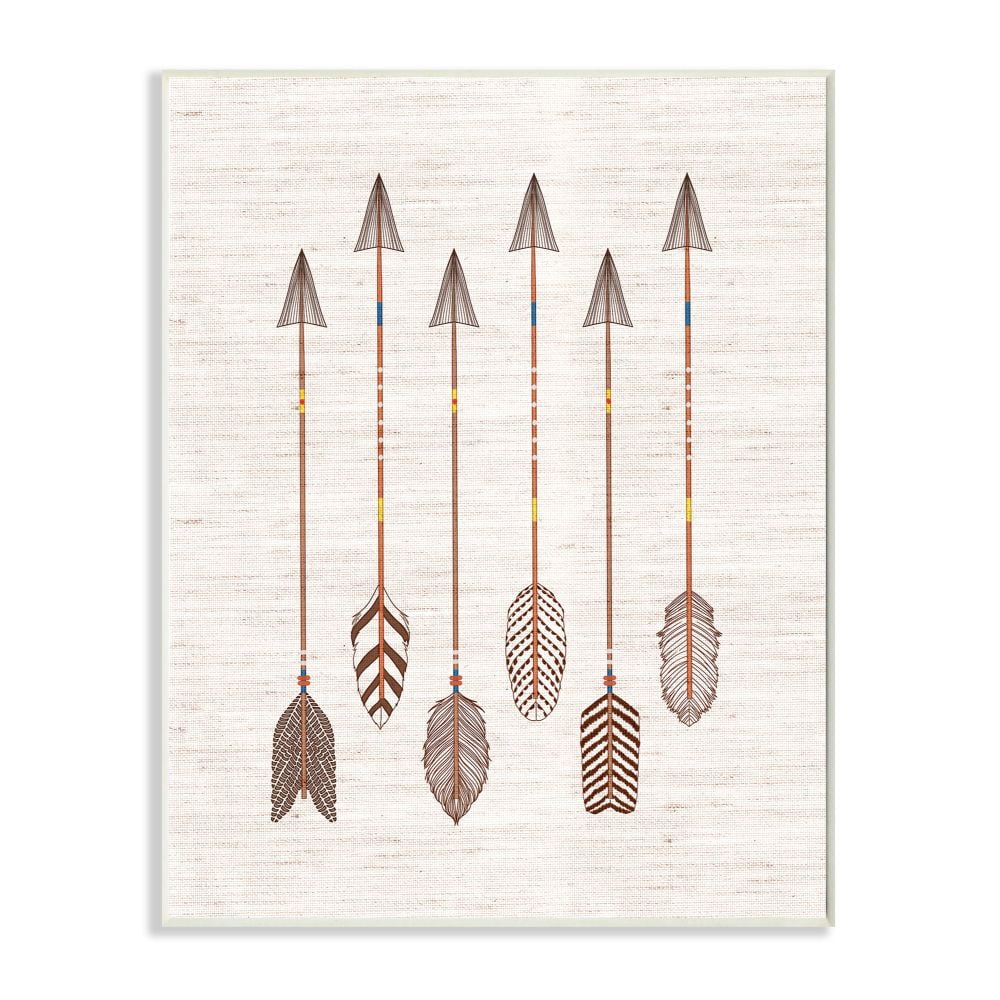 Tribal Arrow Feather Pattern Design Wall Plaque Art by Ziwei Li