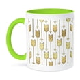 thumbnail image 1 of 3dRose, Tribal Arrows Pattern Gold and White, 15oz Two-Tone Green Mug, 1 of 7