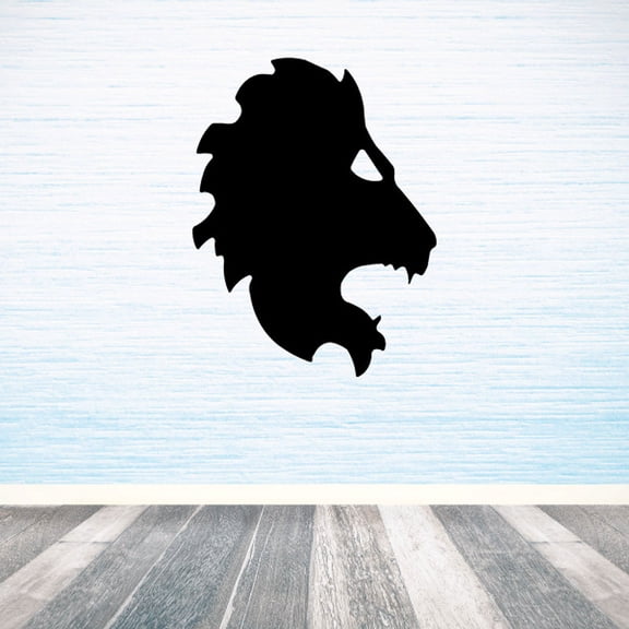 Tribal Art Lion Head Roaring Decal - 36 Inches
