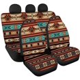 Tribal Aztec Stripes Auto Seat Covers for Front Rear Full Set Vehicle