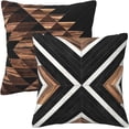 thumbnail image 1 of Tribal Aztec Western Wooden Native Black Throw Pillow Cover Cushion Modern Farmhouse Pillow Covers 18x18 Inch Soft Pillow Cases Decor for Couch Sofa Living Room Outdoor Home Gift Set of 2, 1 of 6