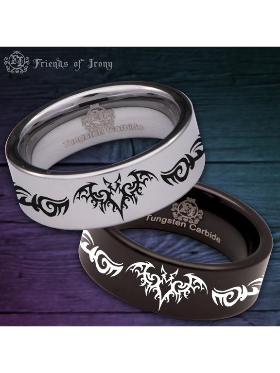 Tribal Bat Tungsten Carbide Ring