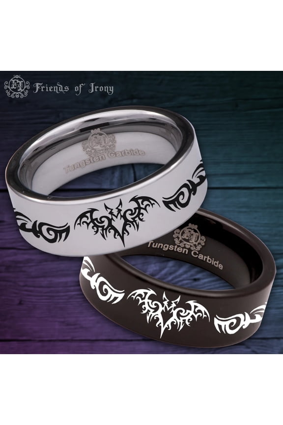 Tribal Bat Tungsten Carbide Ring