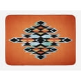 thumbnail image 1 of Tribal Bath Mat, Tribal Aztec Pattern Ethnic Abstract Design Traditional Elements Print, Non-Slip Plush Mat Bathroom Kitchen Laundry Room Decor, 29.5 X 17.5 Inches, Orange Black Pale Blue, Ambesonne, 1 of 2