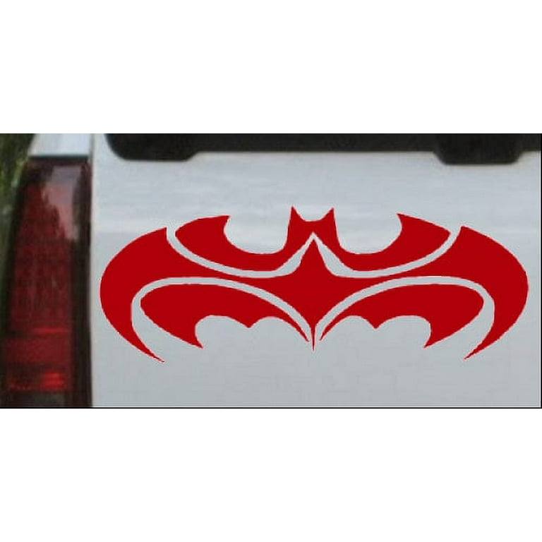Tribal Batman Car or Truck Window Laptop Decal Sticker Red 6in X 2.3in 