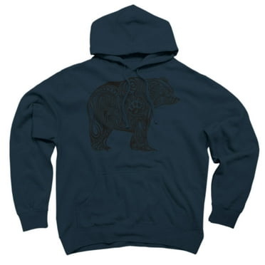 Tribal Bear Navy Blue Graphic Pullover Hoodie - Design By Humans  2XL