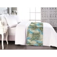 thumbnail image 1 of Tribal Bed Runner, Ethnic Themed Repeating Pattern Folk Paisley Details and Watercolor Motifs, Decorative Accent Bedding Scarf for Hotels Homes & Guest Rooms, King, Sky Blue Pale Khaki, by Ambesonne, 1 of 3
