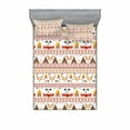 thumbnail image 1 of Tribal Bedding Set with Sheet & Covers, Pattern with Geometrical Borders Art Print, Printed Bedroom Decor 2 Shams, 4 Sizes, Red Marigold and White, by Ambesonne, 1 of 3
