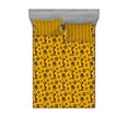 thumbnail image 1 of Tribal Bedding Set with Sheet & Covers, Silhouette of an Woman Playing Musical Instrument and Snake Pattern, Printed Bedroom Decor 2 Shams, 4 Sizes, Yellow Black, by Ambesonne, 1 of 3