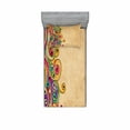 thumbnail image 1 of Tribal Bedding Set with Sheet & Covers, Traditional Folk Art Pattern with Hand Drawn Spiral Colorful Forms Image, Printed Bedroom Decor 2 Shams, 4 Sizes, Multicolor, by Ambesonne, 1 of 3