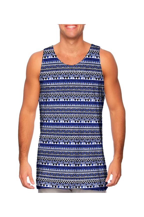 Tribal Blue Aztec Warrior Tank Top