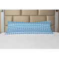 thumbnail image 1 of Tribal Body Pillow Case Cover with Zipper, Aztec Pattern with Geometric Folk Cultural Forms Primitive Image, Decorative Accent Long Pillowcase, Blue White, by Ambesonne, 1 of 1