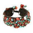 thumbnail image 1 of Tribal Bohemian Turquoise Coral Pearl Pull Coachella Wrist Wrap Bracelet for Female Adult, 1 of 5