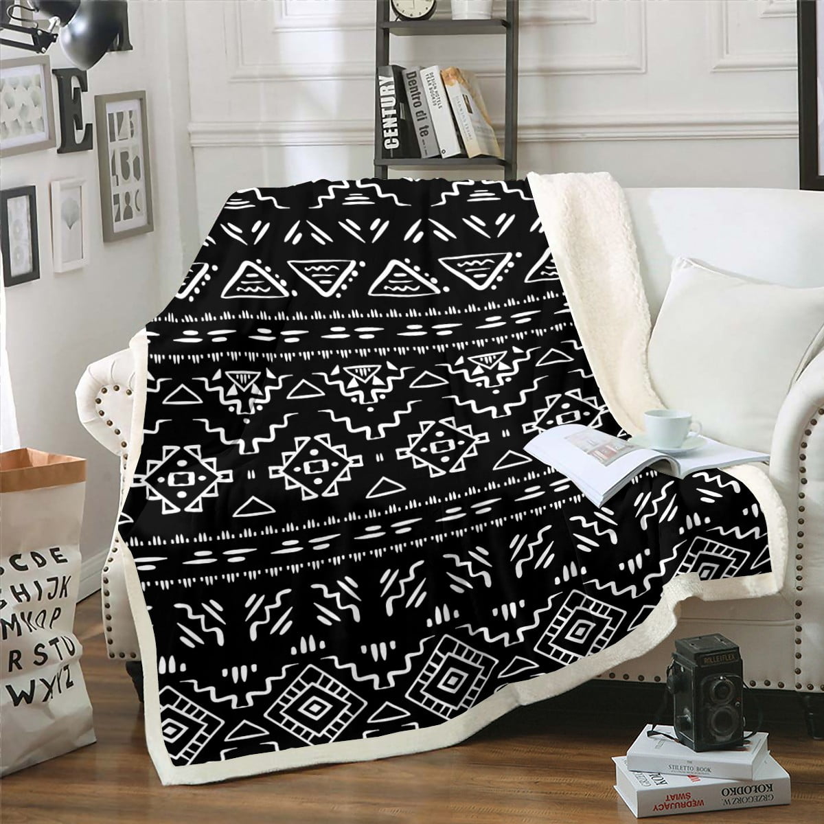 Aztec Baby Size Fleece Blanket Western Cowboy Horse Throw Blanket Southwestern Sherpa Blanket Boho Western Decor Rustic Farmhouse Geometry Fuzzy Blanket For Bedroom Sofa Couch Walmart