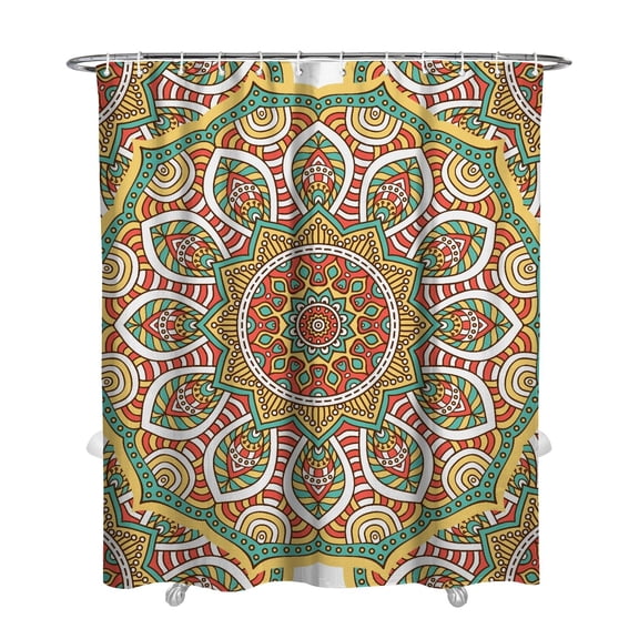 Tribal Boho Mandala Shower Curtain Hotel Style Bathroom Decor 72x84 Inch Machine Washable Waterproof Curtain with 12 Hooks