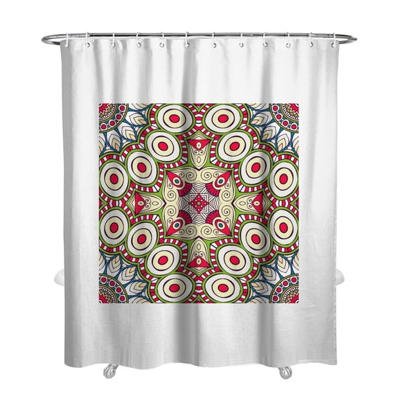 Tribal Boho Mandala Shower Curtain Hotel Style Waterproof Bathroom Decor 72x84 Inch with Metal Grommets and 12 Hooks