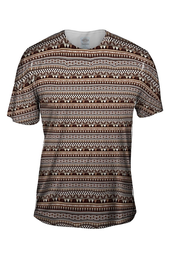 Tribal Brown Aztec Warrior Mens T-Shirt All Over Print