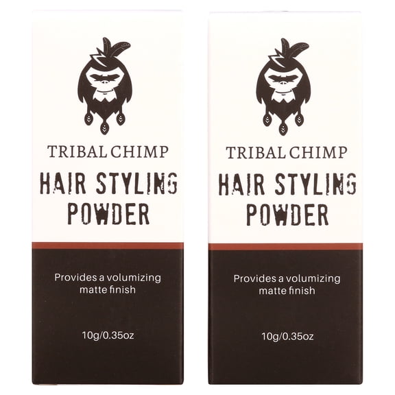 Tribal Chimp Hair Styling Powder, Volumizing & Texturizing, Colorless Matte Finish, 0.35 oz, 10 g (Pack of 2)