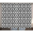 thumbnail image 1 of Ambesonne Tribal Curtains 2 Panel Set, Sketchy Seem Rectangular, 108" x 90", Black and White, 1 of 3