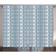 thumbnail image 1 of Ambesonne Moroccan Curtains 2 Panel Set, Geometric Border Dots, 108" x 90", White Pale Blue and Grey, 1 of 3