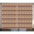 thumbnail image 1 of Ambesonne Tribal Curtains 2 Panel Set, Indigenous Art Borders, 108" x 108", Orange Brown Beige, 1 of 3