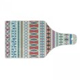 thumbnail image 1 of Tribal Cutting Board, Geometric Motifs Pattern Vertical Striped Background Design, Decorative Tempered Glass Cutting and Serving Board, Wine Bottle Shape, Multicolor, by Ambesonne, 1 of 1