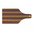 thumbnail image 1 of Tribal Cutting Board, Maya Inspired Horizontal Esoteric Latin Inspired Geometric Pattern Print, Decorative Tempered Glass Cutting and Serving Board, Wine Bottle Shape, Ruby Apricot, by Ambesonne, 1 of 1