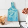 thumbnail image 1 of Tribal Cutting Board, Watercolors Style Digital Made Feather Hanging down in Picture Aztec, Decorative Tempered Glass Cutting and Serving Board, Wine Bottle Shape, Blue White, by Ambesonne, 1 of 5