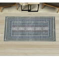 thumbnail image 1 of Tribal Decorative Rug, Traditional Folk Striped Look Design and Ethnic Geometric Shapes Triangles Print, Quality Carpet for Bedroom Dorm and Living Room, 6 Sizes, Blue Grey, by Ambesonne, 1 of 1